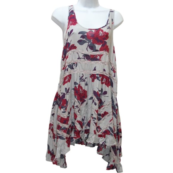 Intimately Free People Womens S Trapezoid Slip Dress Gray Floral Boho Romantic - Picture 1 of 7